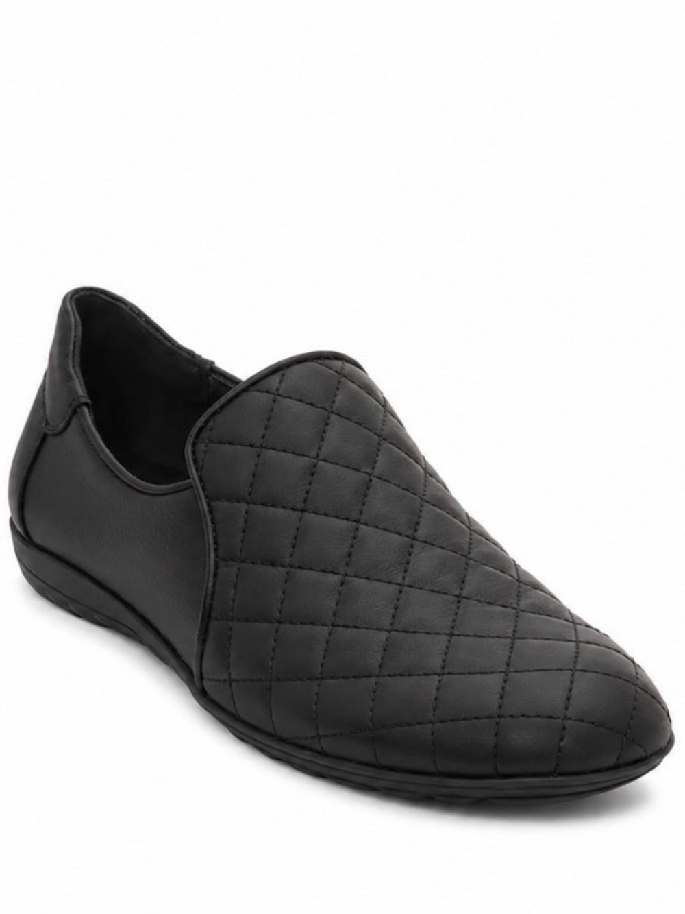 Sesto Meucci Black Quilted Leather Slip-On Loafer